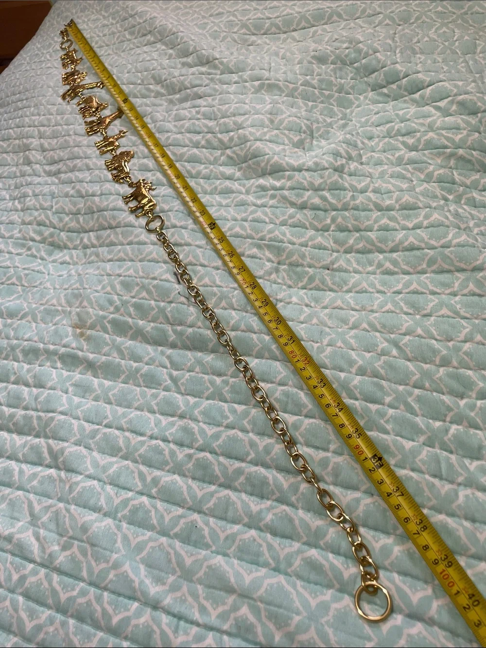 Safari animal, gold chain belt